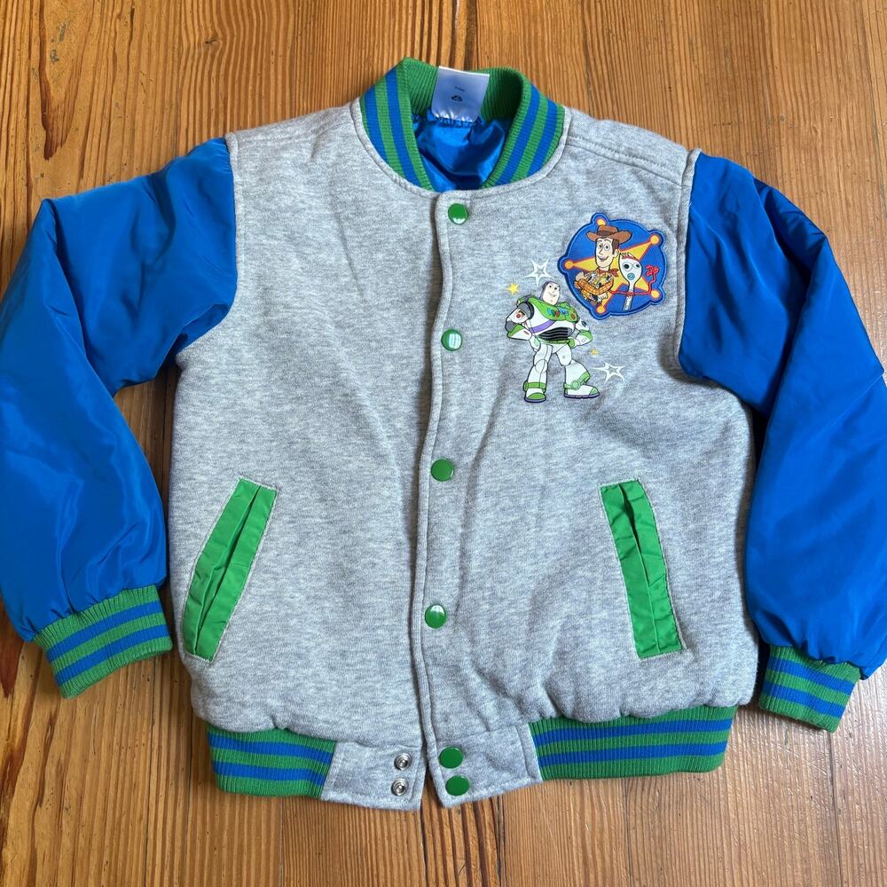Disney Toy Story light gray blue graphic varsity cotton jacket SIZE‎ 5